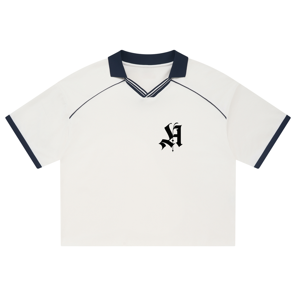Jersey Boxy Soccer T Black Print