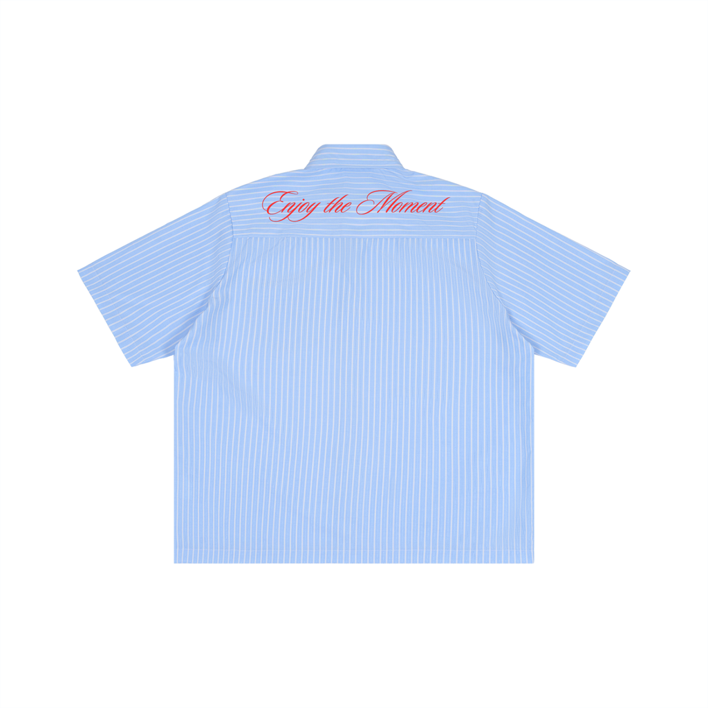 Collar Shirt Striped Boxy Short Sleeve