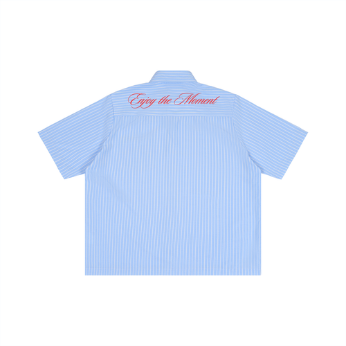 Collar Shirt Striped Boxy Short Sleeve