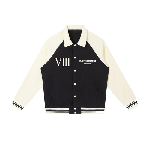 Contrast Raglan Sleeve Baseball Jacket