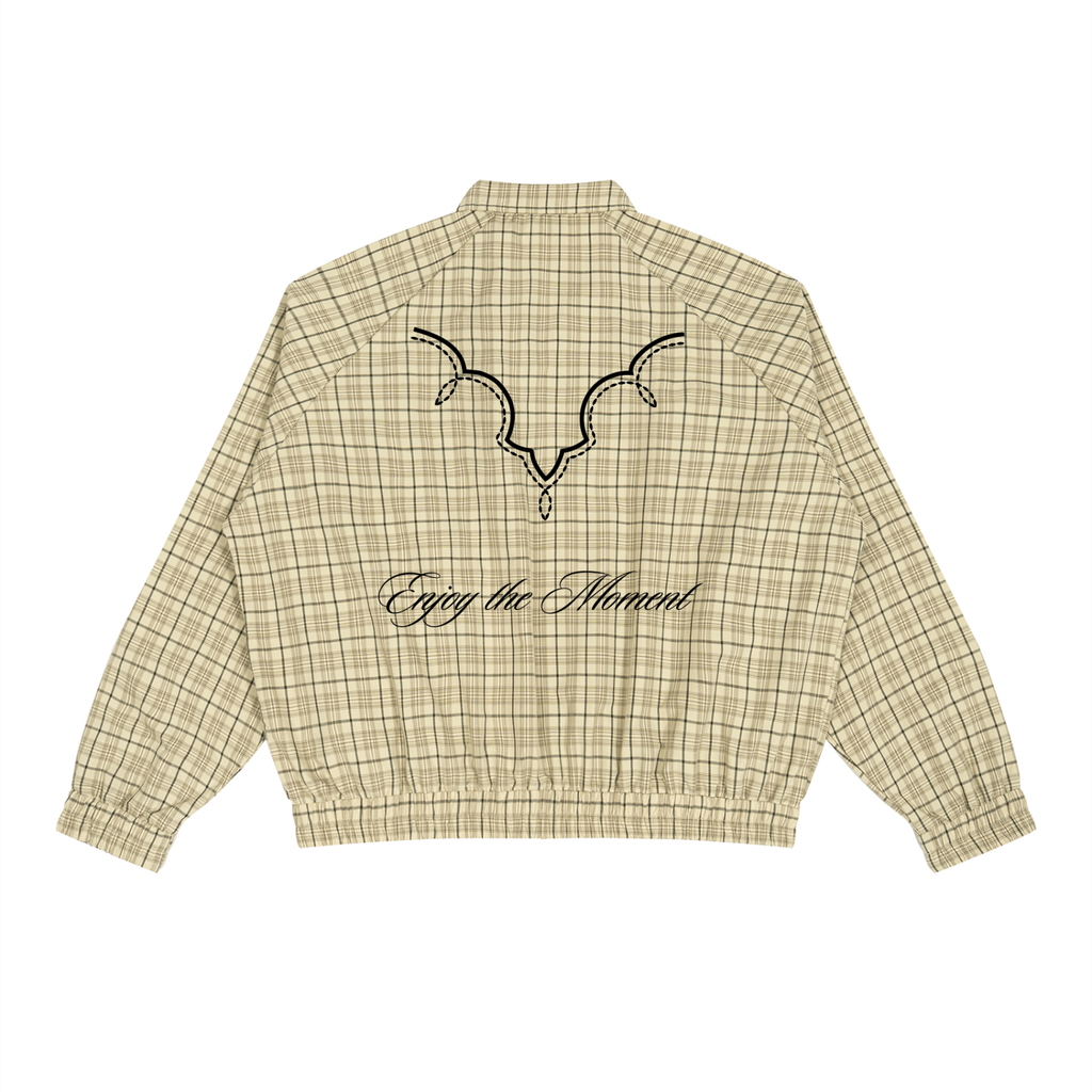 Plaid Full-Zip Track Jacket