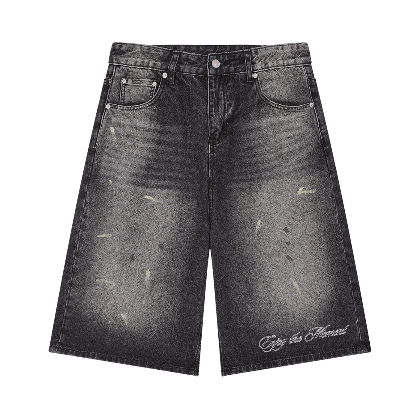 DenimVintage Wash Wide Leg Shorts ( The Plaza Sun Bleached, Lounge Shorts)