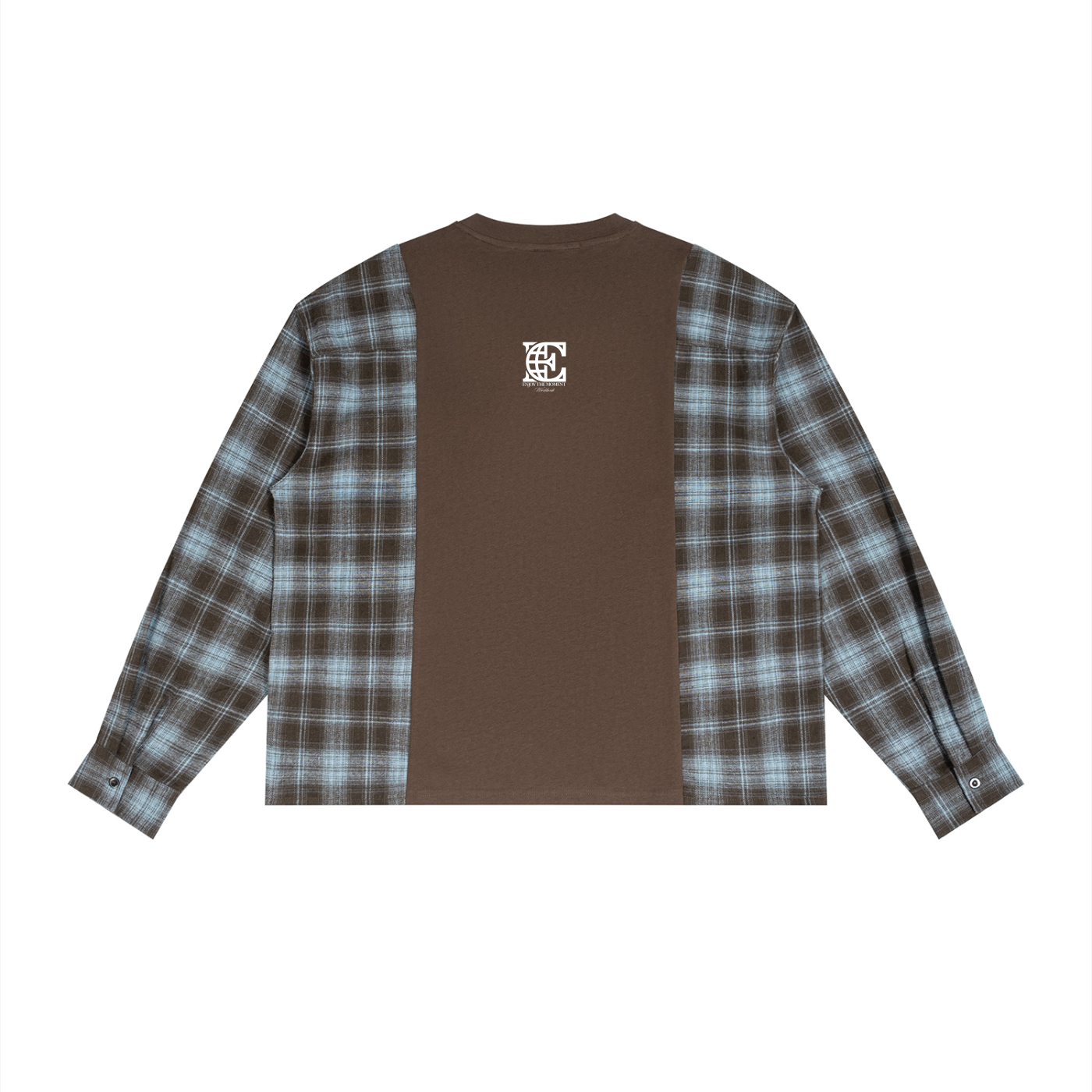 Tshirt Plaid Panel Long Sleeve
