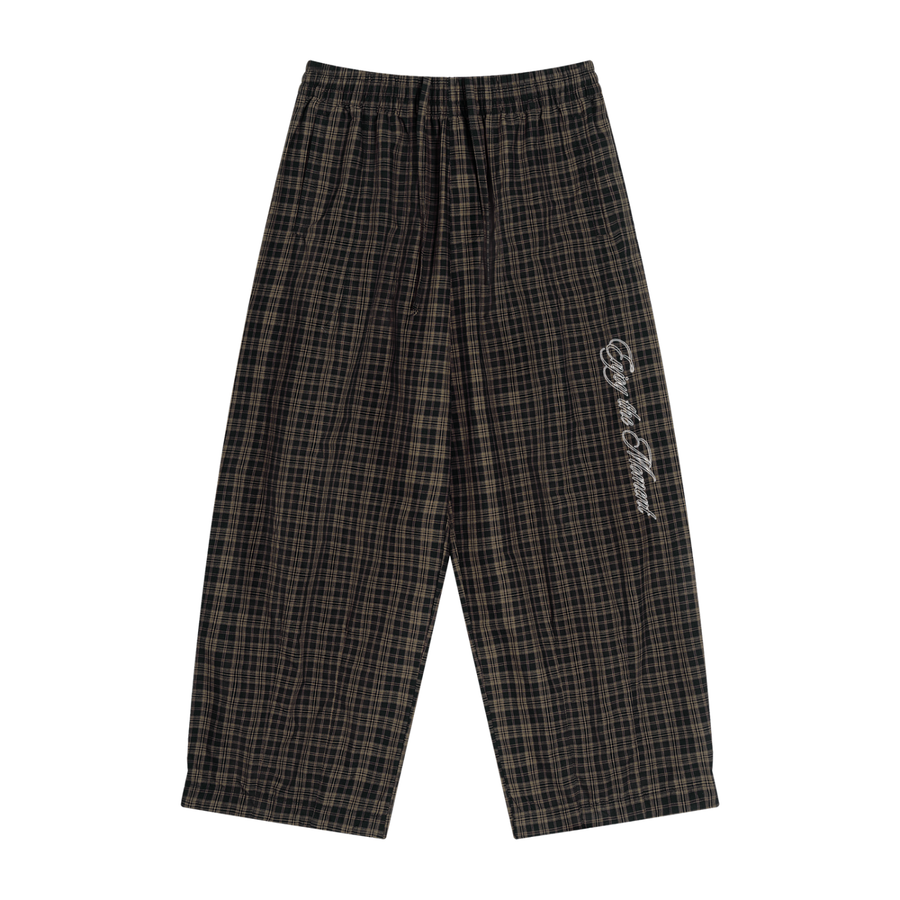 Plaid Wide Leg Pants