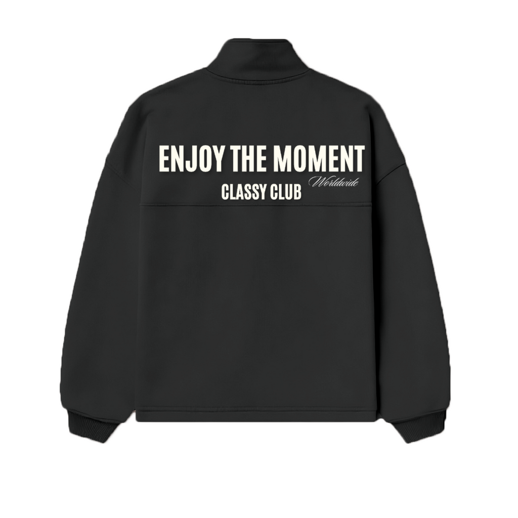 Stand-Up Collar Half-Zip Panelled Sweatshirt