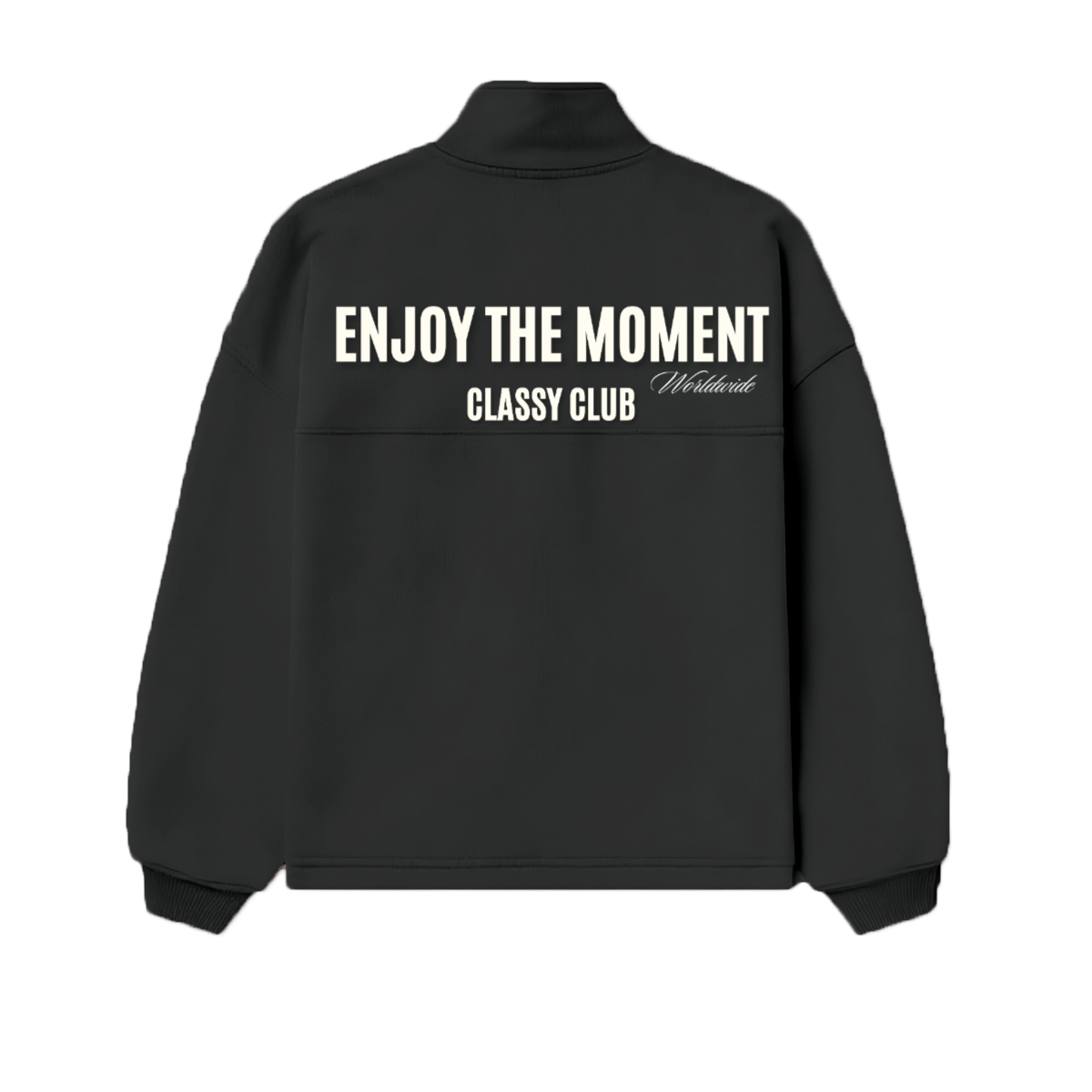 Stand-Up Collar Half-Zip Panelled Sweatshirt