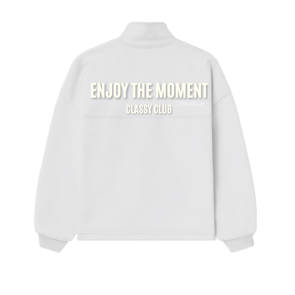 Stand-Up Collar Half-Zip Panelled Sweatshirt