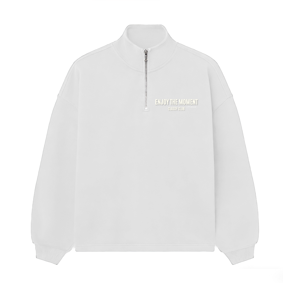 Stand-Up Collar Half-Zip Panelled Sweatshirt