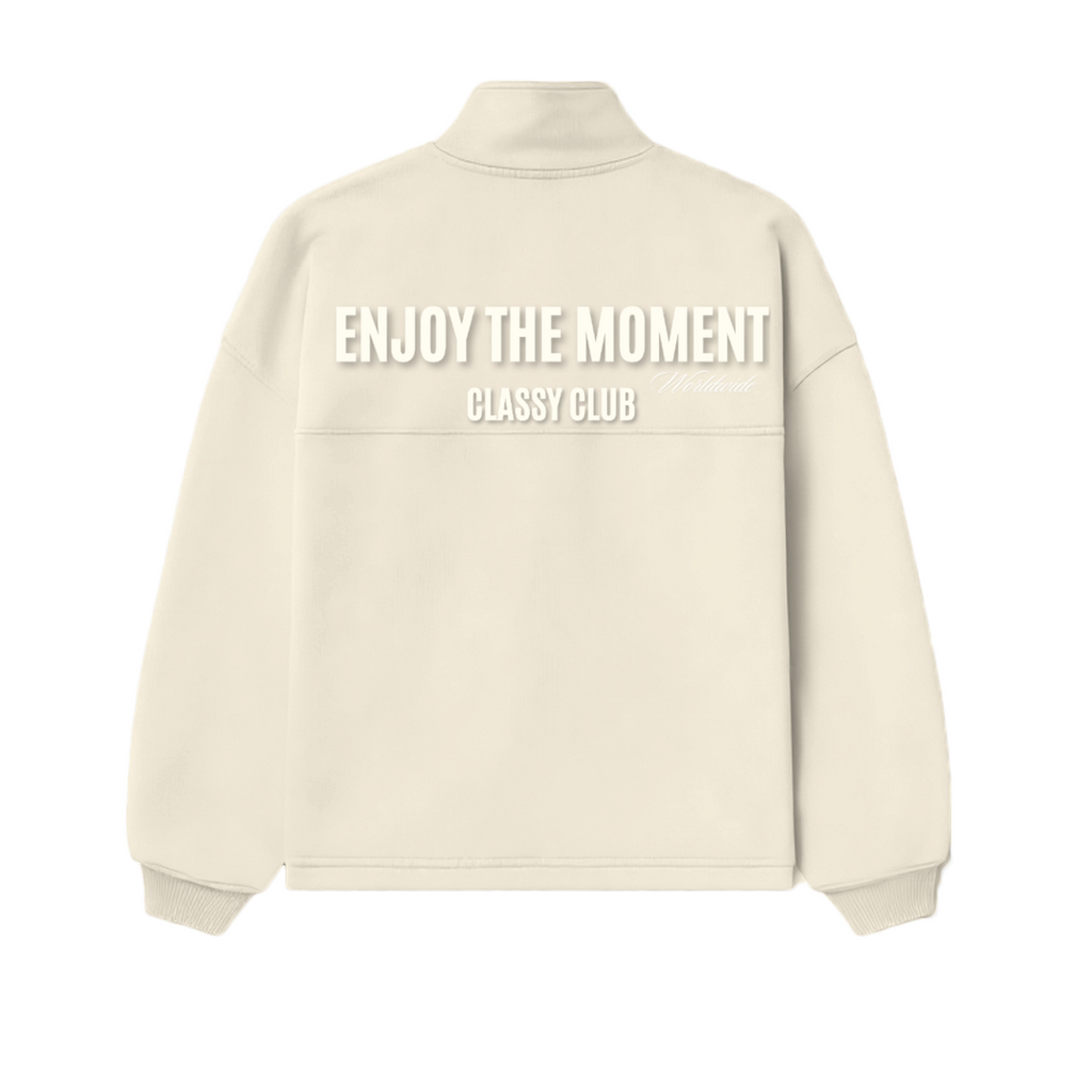 Stand-Up Collar Half-Zip Panelled Sweatshirt