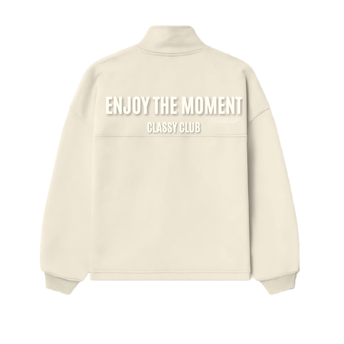 Stand-Up Collar Half-Zip Panelled Sweatshirt