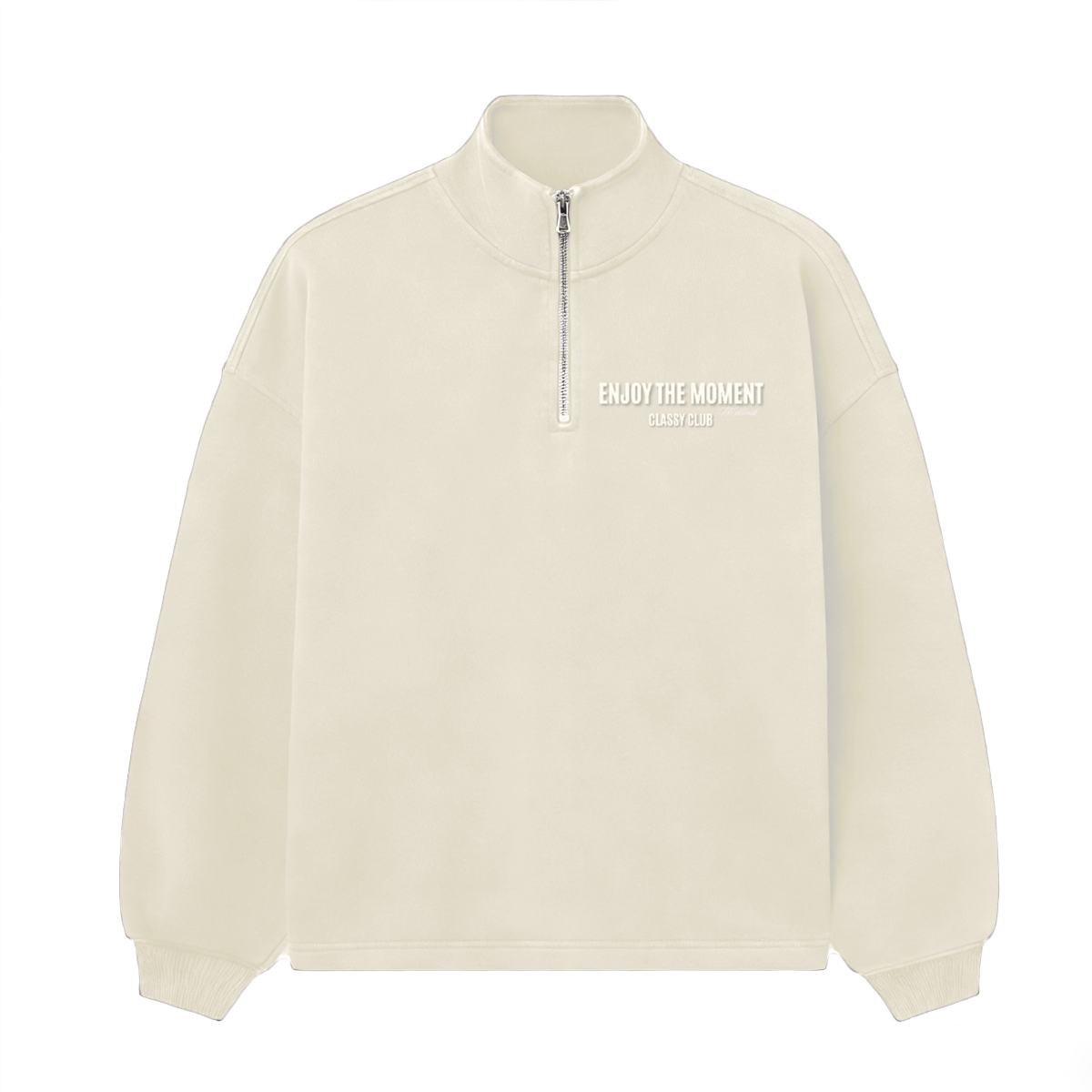 Stand-Up Collar Half-Zip Panelled Sweatshirt