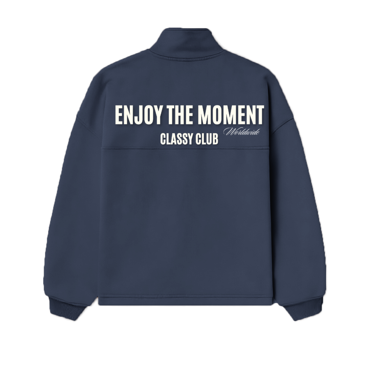 Stand-Up Collar Half-Zip Panelled Sweatshirt