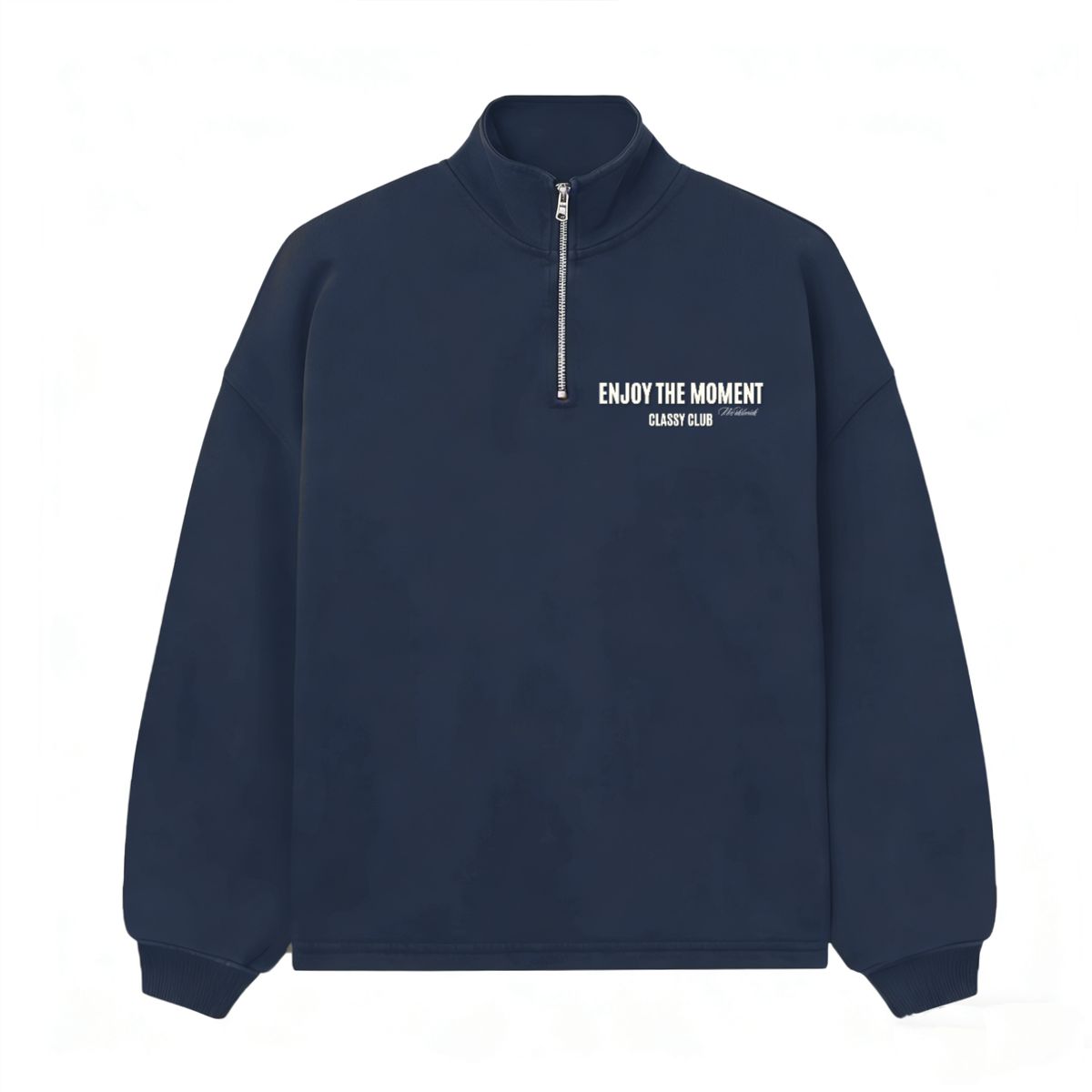 Stand-Up Collar Half-Zip Panelled Sweatshirt