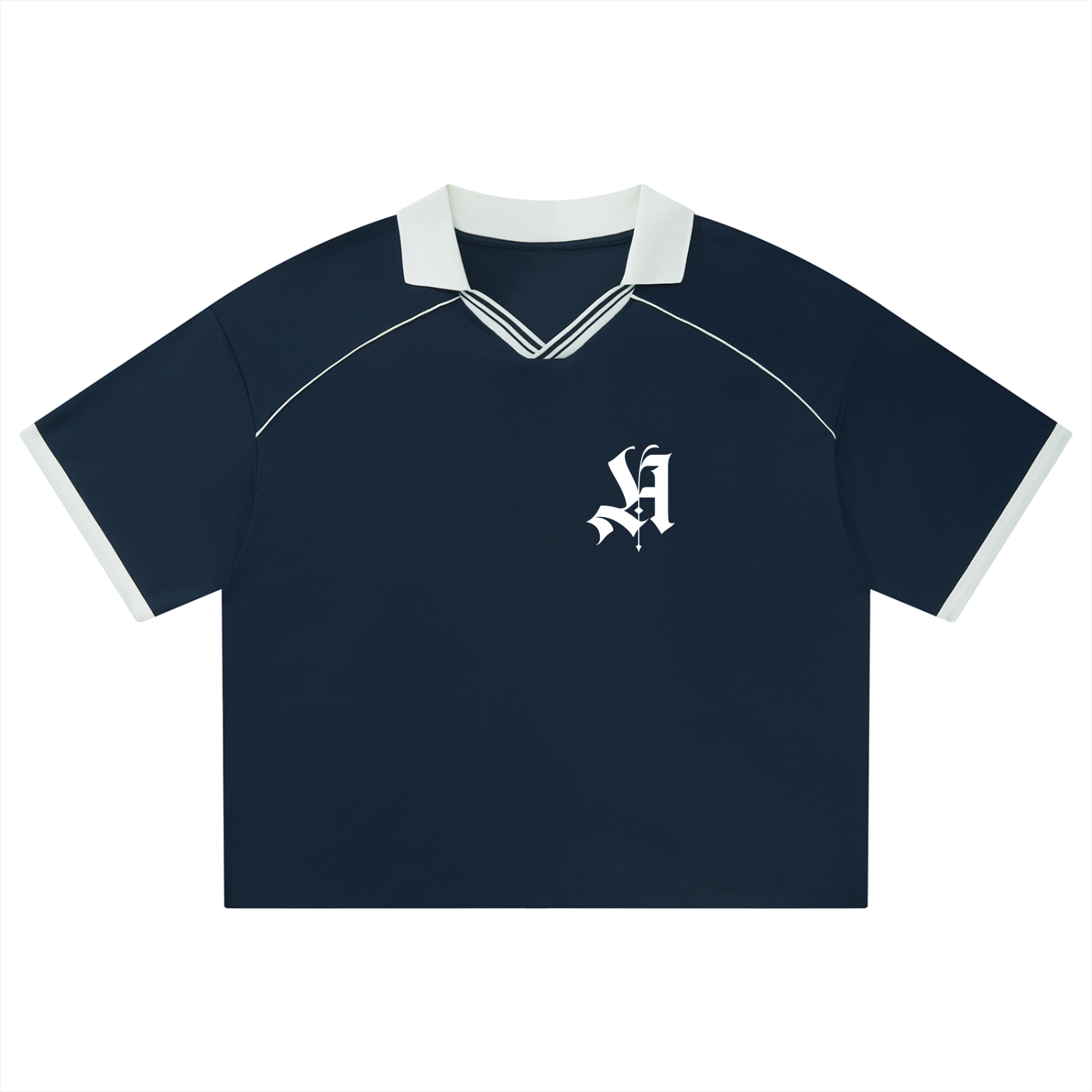 Jersey Boxy Soccer T White Print