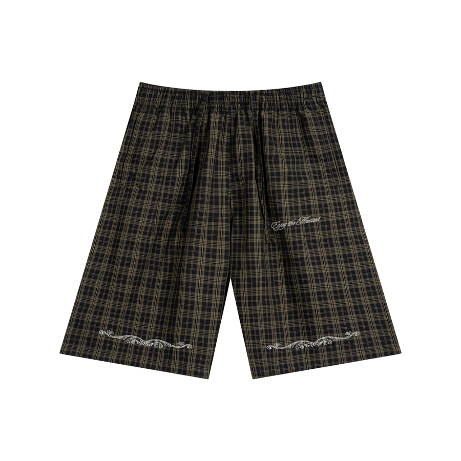 Plaid Wide Leg Shorts