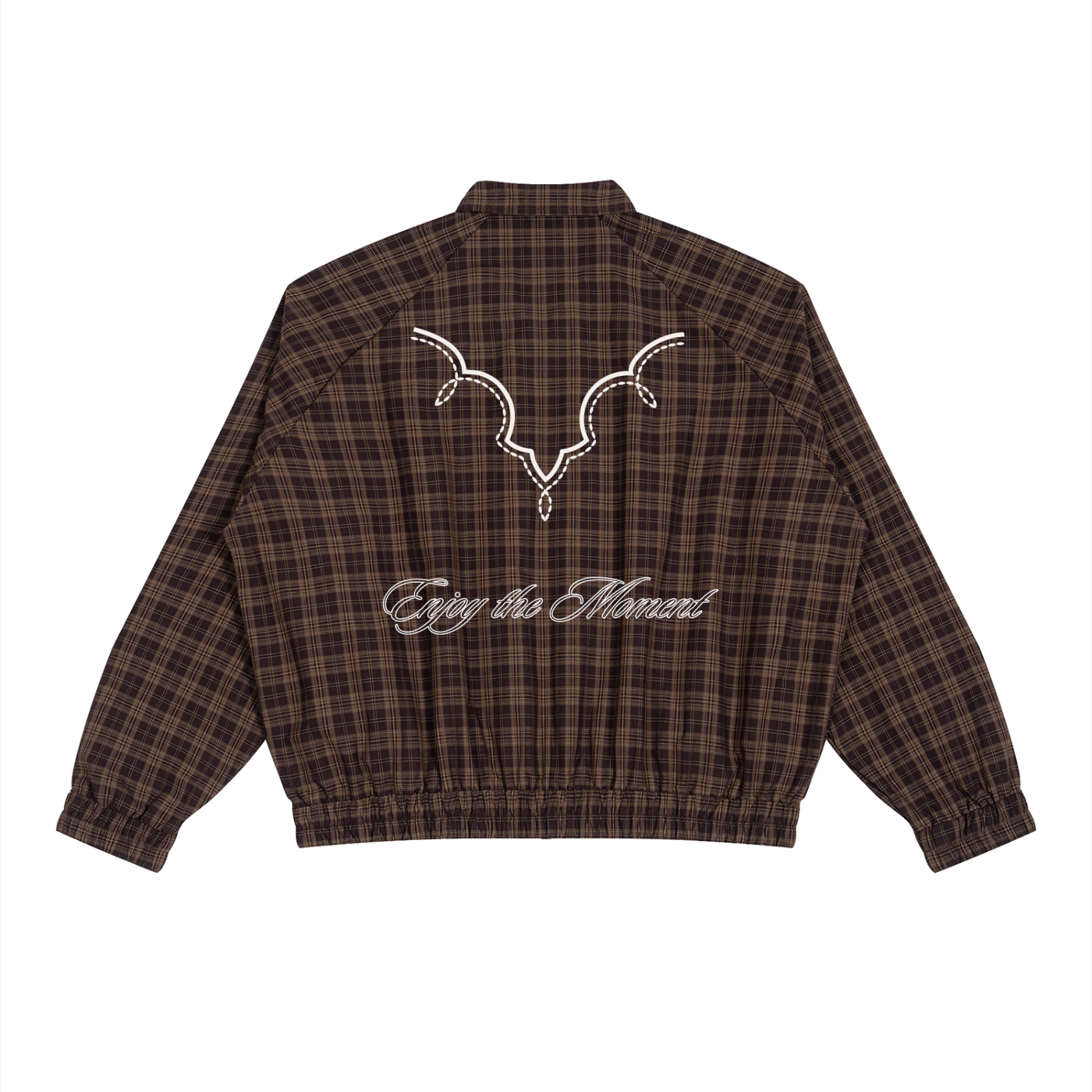 Plaid Full-Zip Track Jacket