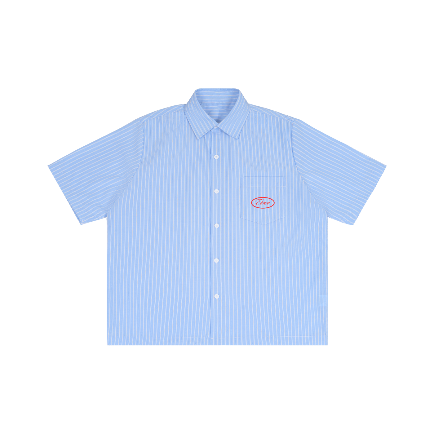 Collar Shirt Striped Boxy Short Sleeve