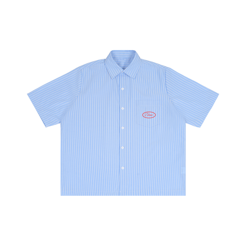 Collar Shirt Striped Boxy Short Sleeve