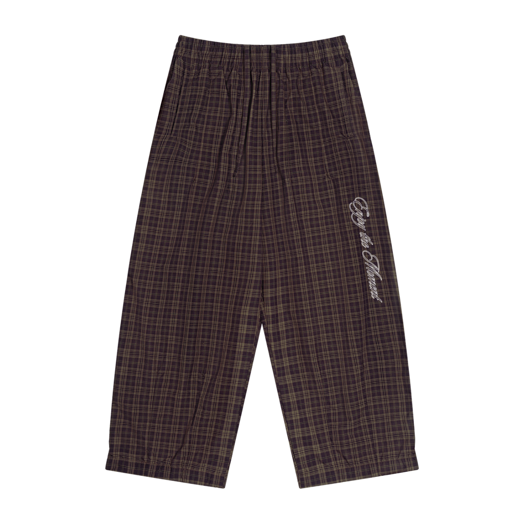 Plaid Wide Leg Pants