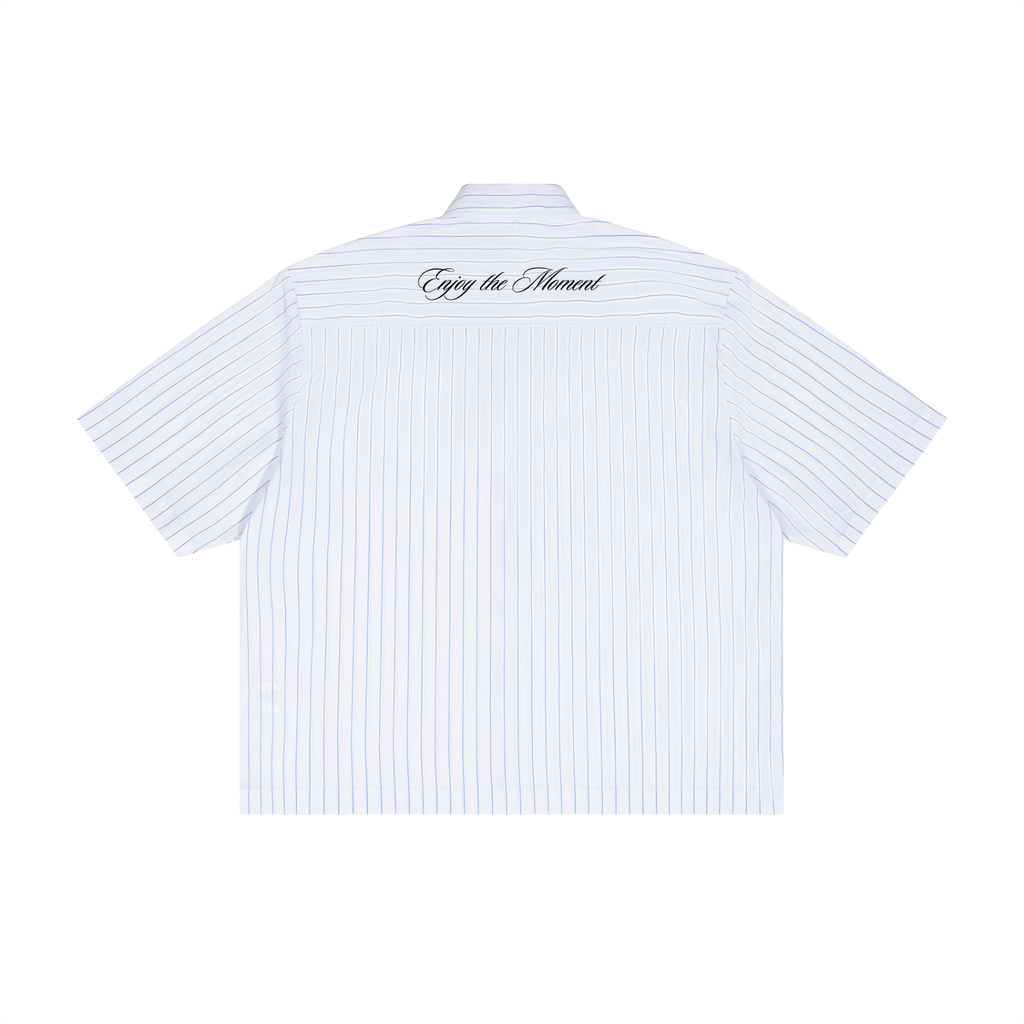 Striped Boxy Button-Up Shirt