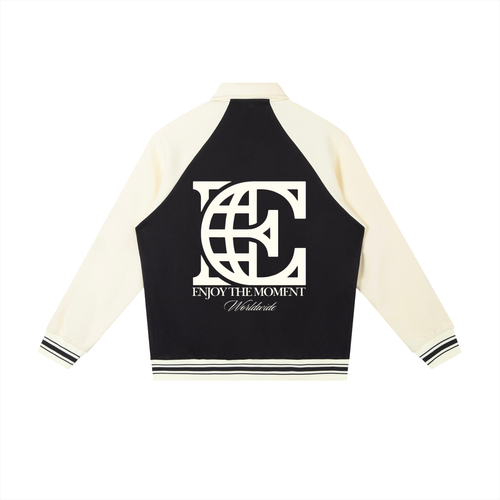 Contrast Raglan Sleeve Baseball Jacket