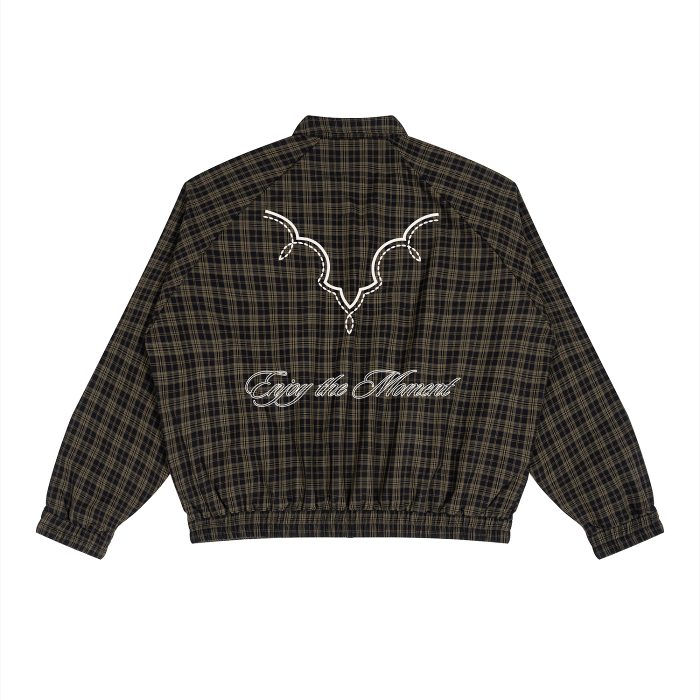 Plaid Full-Zip Track Jacket