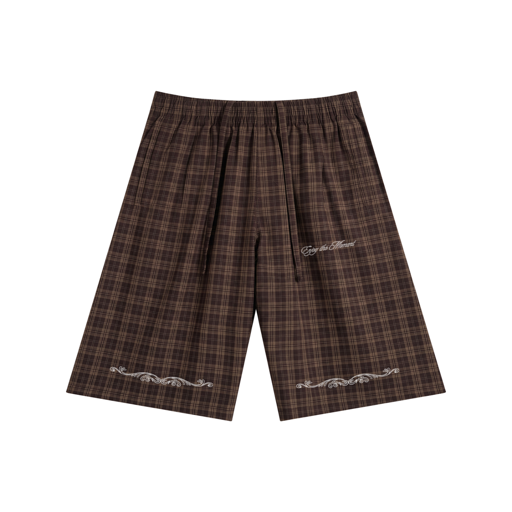 Plaid Wide Leg Shorts