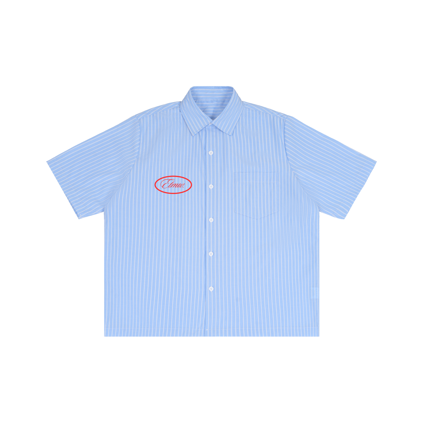 Collar Shirt Striped Boxy Short Sleeve
