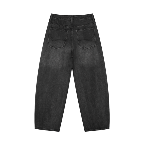 Denim Black Sunfade Barrel Jeans