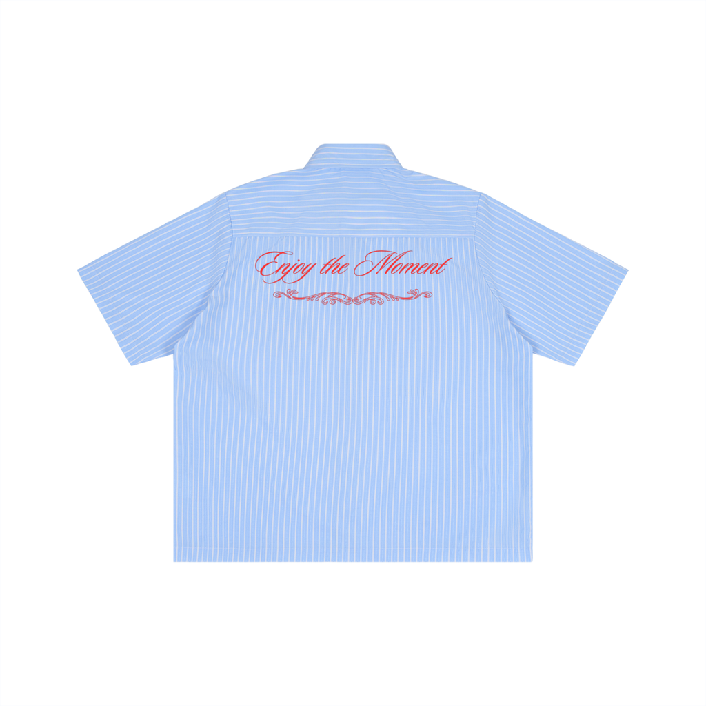Collar Shirt Striped Boxy Short Sleeve