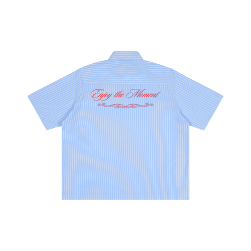 Collar Shirt Striped Boxy Short Sleeve