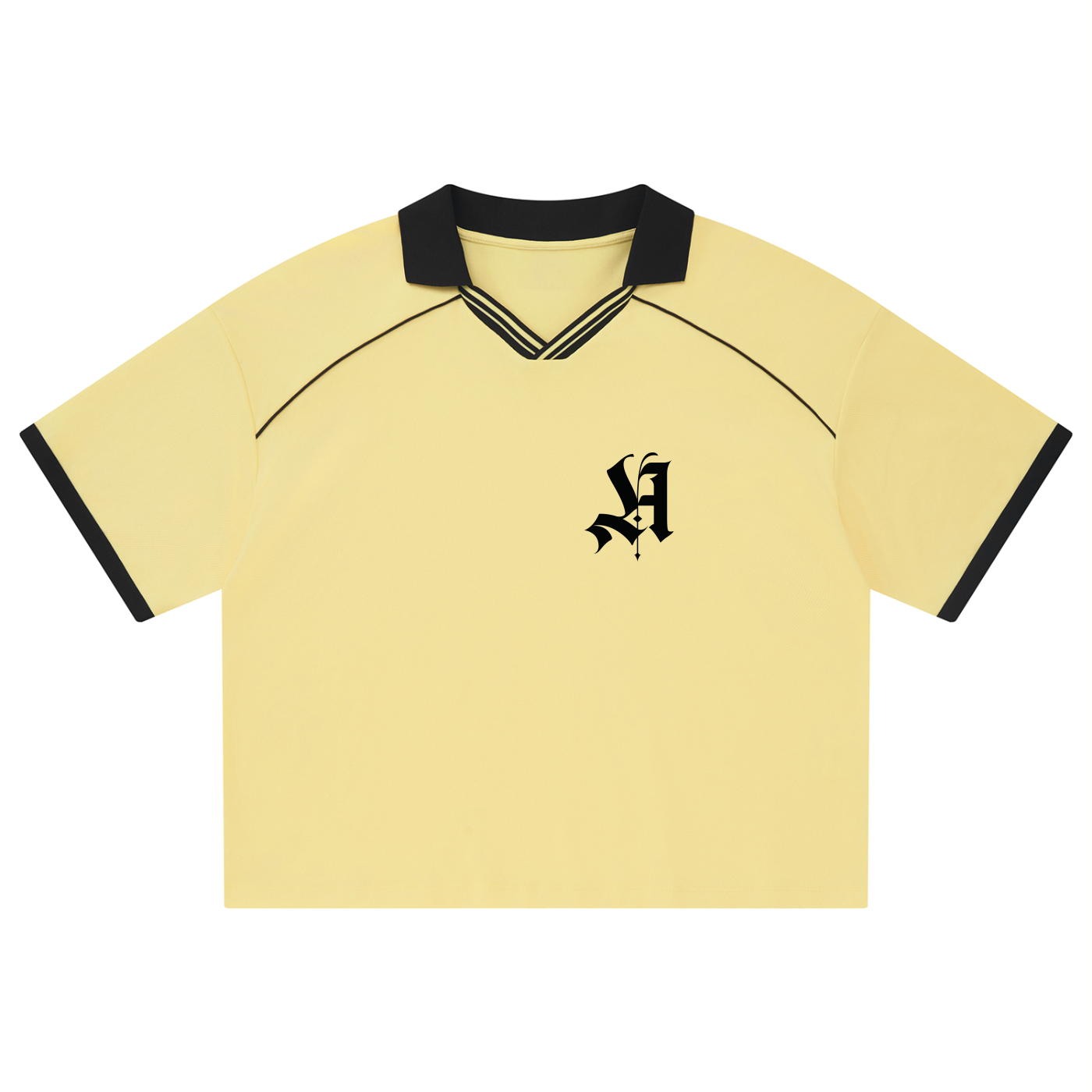 Jersey Boxy Soccer T Black Print