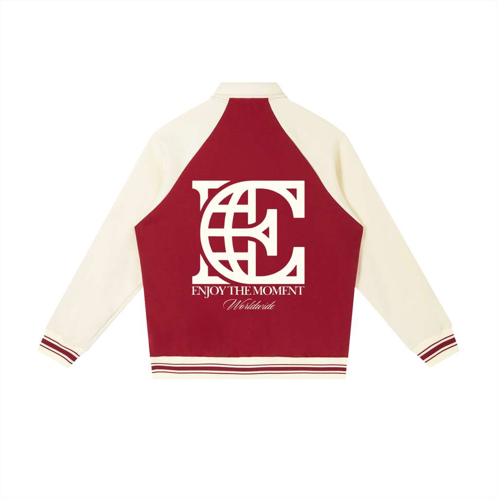 Contrast Raglan Sleeve Baseball Jacket